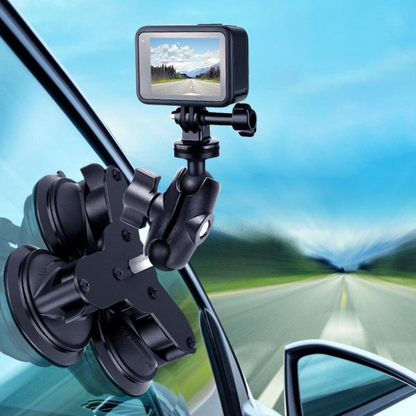 Universal Dual Suction Cup Mount For Action Cameras And Smartphones Audio Video Bike Camera Holders Mounts