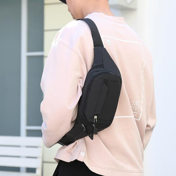 Waterproof Multi Pocket Chest Bag For Sports Black Bags