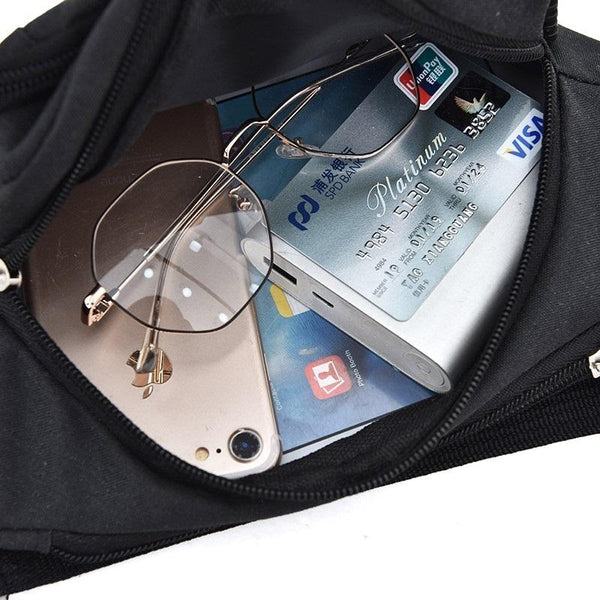 Waterproof Multi Pocket Chest Bag For Sports Black Bags