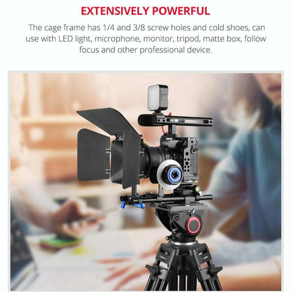 Video Camera Cage Stabilizer With Handle For Nikon Z6 / Z7 Black Stabilizers