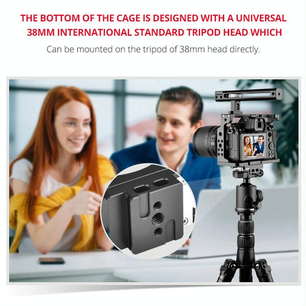 Video Camera Cage Stabilizer With Handle For Nikon Z6 / Z7 Black Stabilizers