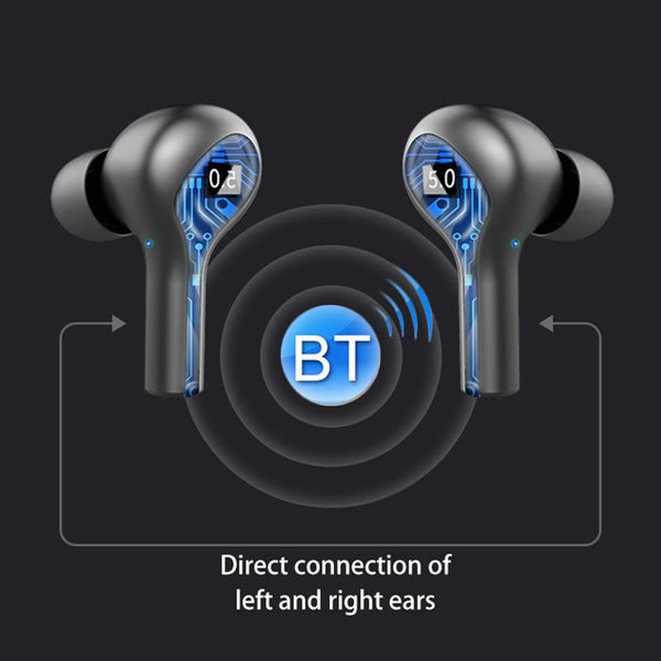 Touch Bluetooth Earphones With Noise Cancellation And Charging Box Black Earbuds