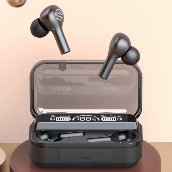 Touch Bluetooth Earphones With Noise Cancellation And Charging Box Black Earbuds