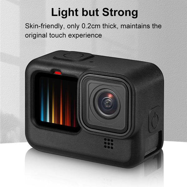 Silicone Case With Wrist Strap And Lens Cover For Gopro Hero 9 12 Black Straps & Hand Grips