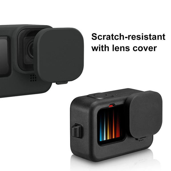 Silicone Case With Wrist Strap And Lens Cover For Gopro Hero 9 12 Black Straps & Hand Grips