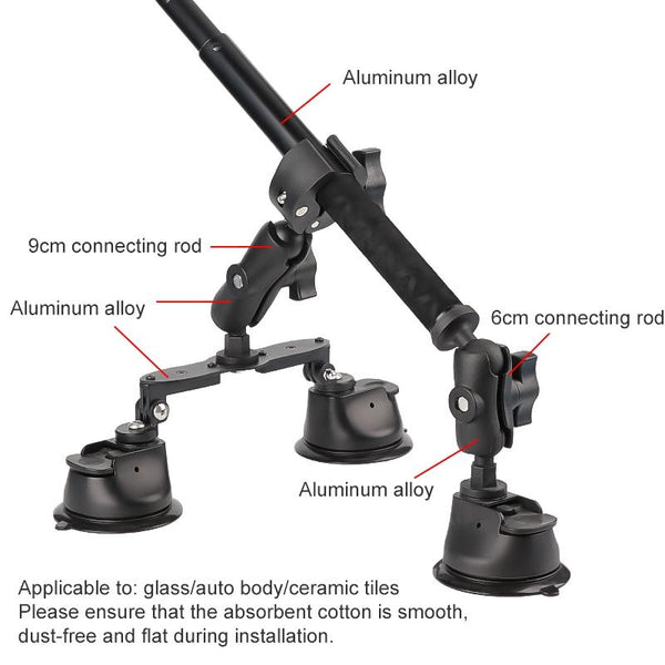 Selfie Stick Kit With Dual Leg And Single Suction Cups For Audio Video Use Selfie Sticks