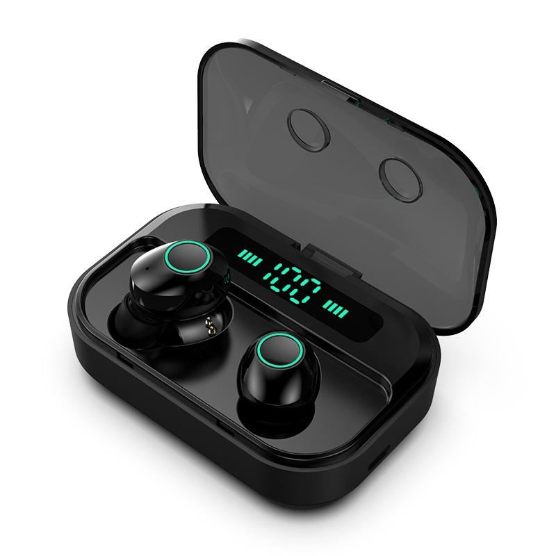 Wireless Stereo Bluetooth Headset With Charging Case And Digital Display M7 Tws V5.0 Black Earbuds