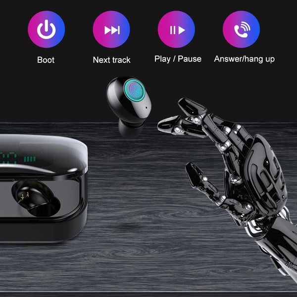 Wireless Stereo Bluetooth Headset With Charging Case And Digital Display M7 Tws V5.0 Black Earbuds