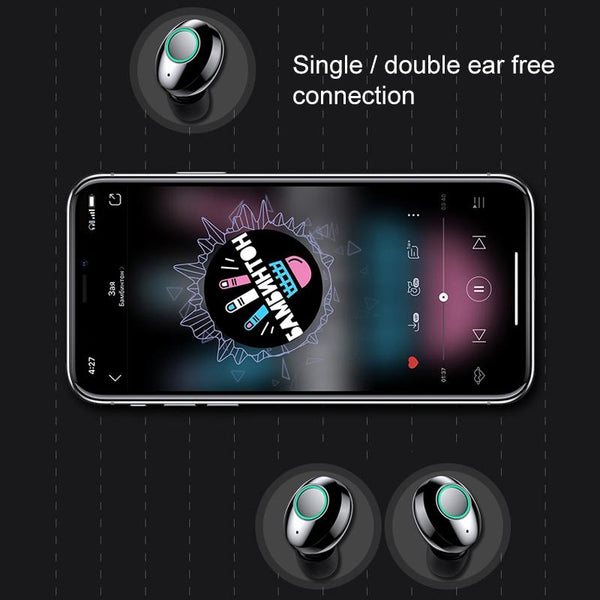 Wireless Stereo Bluetooth Headset With Charging Case And Digital Display M7 Tws V5.0 Black Earbuds
