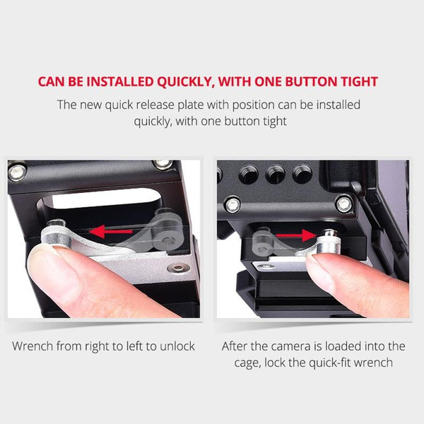 Video Camera Cage Stabilizer For Sony A7 Series Cameras Black Stabilizers