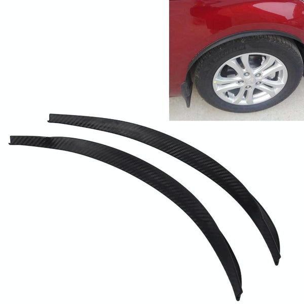 2 Pcs 45Cm Black Rubber Arc Strips Universal Fender Flares Wheel Eyebrow Decal Fenders & Mud Guards