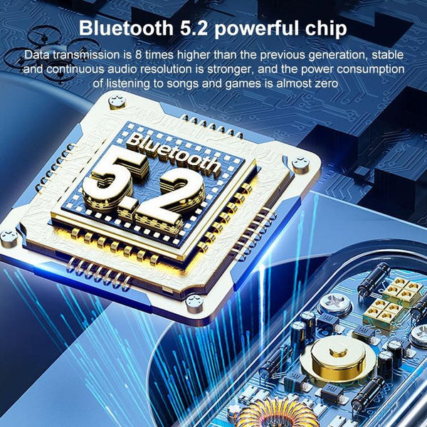 Wireless Bluetooth Earphones With Charging Case V9 Mirror Noodle Black Earbuds