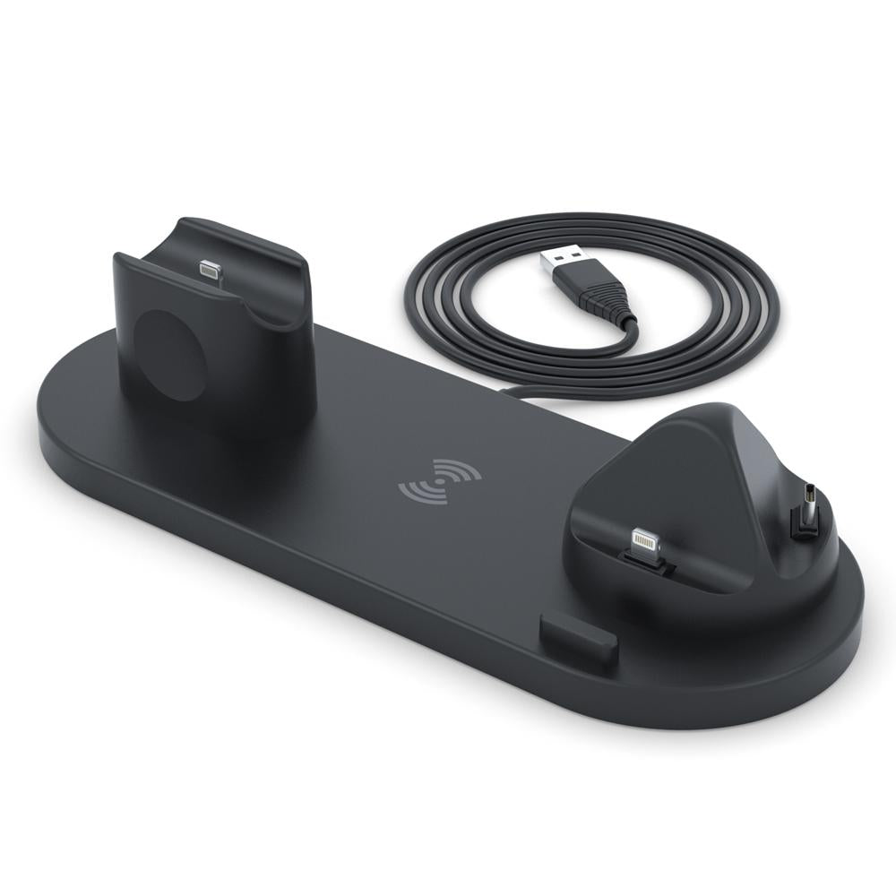6 In 1 Wireless Charger For Iphone Apple Watch Airpods & Android Black Chargers & Cradles