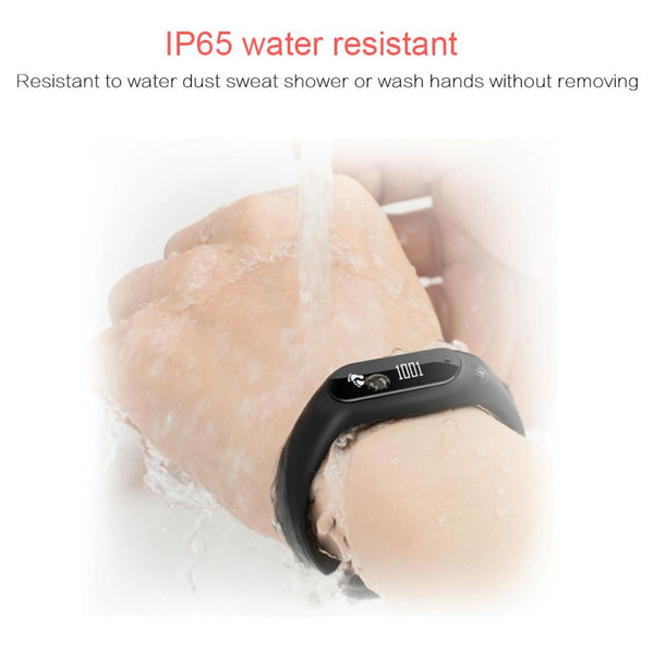 Bluetooth Smart Bracelet With Heart Rate Monitor And Sleep Tracker Black Activity Trackers