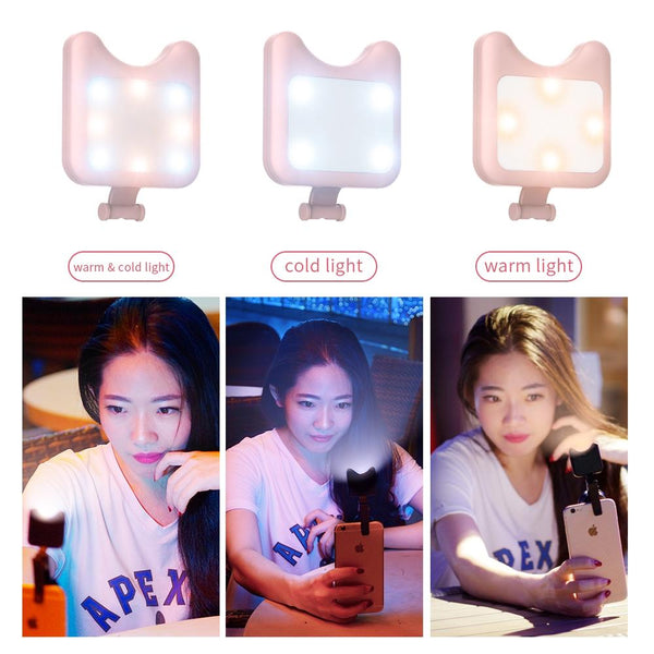 Universal Phone Camera Lens With Selfie Led Light For Smartphones Lenses