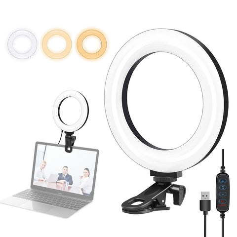 6.2 Dual Colour Ring Light With Usb 3 Modes Monitor Clip Black Other Lighting & Studio