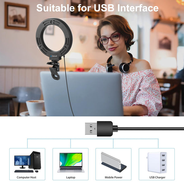6.2 Dual Colour Ring Light With Usb 3 Modes Monitor Clip Black Other Lighting & Studio