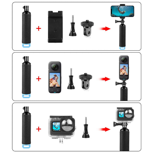 Action Camera Floating Handle Grip For Audio And Video Equipment Straps & Hand Grips
