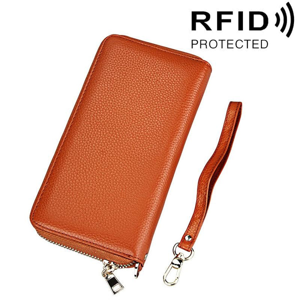 Leather Rfid Card Holder Wallet With Hand Strap Black Wallets