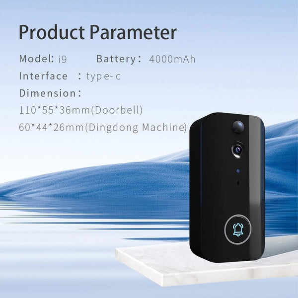 Wireless Doorbell Camera With Night Vision And Motion Detection Black Smart Doorbells