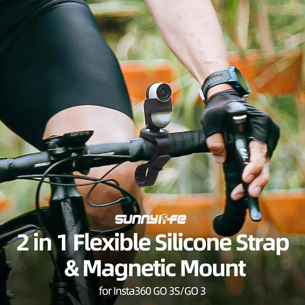 Insta360 Go 3S / Sunnylife Camera Strap With Magnetic Mount And Silicone Wristband For Drone Backpack Black Stripe Straps & Hand Grips