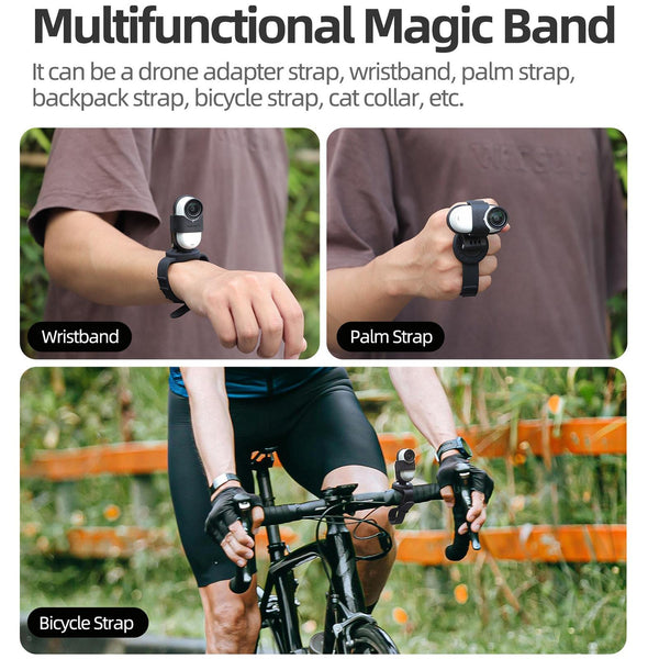 Insta360 Go 3S / Sunnylife Camera Strap With Magnetic Mount And Silicone Wristband For Drone Backpack Black Stripe Straps & Hand Grips