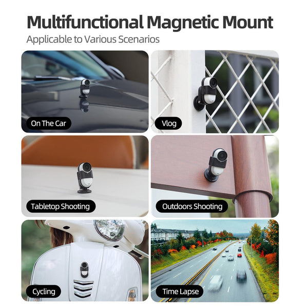 Insta360 Go 3S / Sunnylife Camera Strap With Magnetic Mount And Silicone Wristband For Drone Backpack Black Stripe Straps & Hand Grips