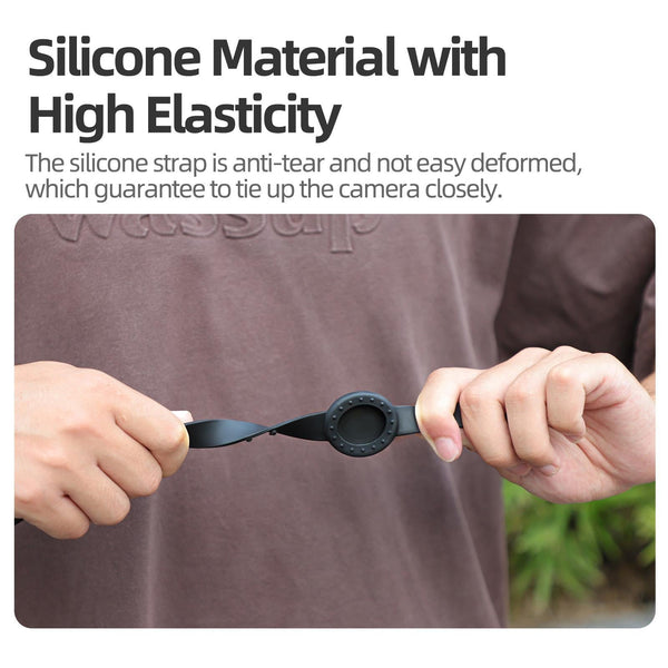 Insta360 Go 3S / Sunnylife Camera Strap With Magnetic Mount And Silicone Wristband For Drone Backpack Black Stripe Straps & Hand Grips