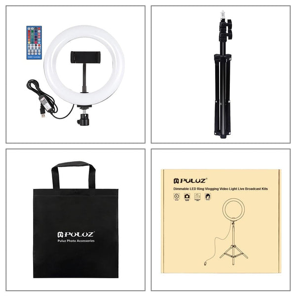 7.9 Usb Rgb Light With Dual Colour Temperature & Tripod Mount For Vlogging And Selfie Photography Black Tripods & Monopods