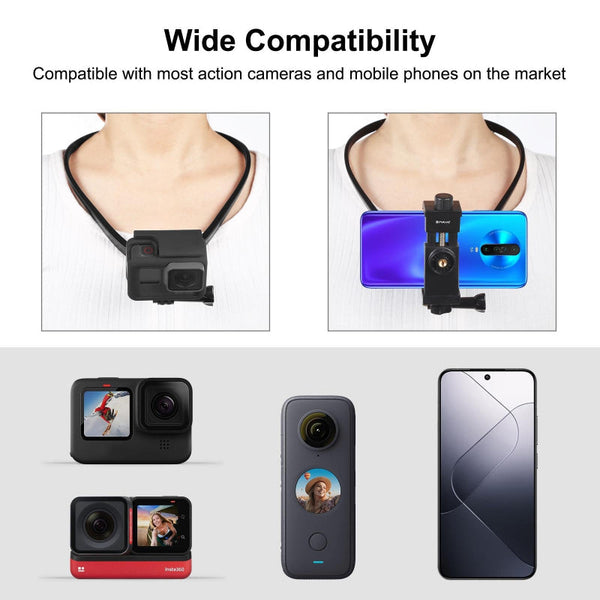 Flexible Neck Mount For Gopro And Smartphones Audio Video Equipment Camera Cases Bags & Covers