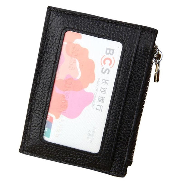 Leather Rfid Blocking Card Holder Wallet 11X8x1.5Cm Black Wallets