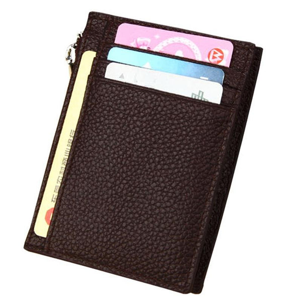 Leather Rfid Blocking Card Holder Wallet 11X8x1.5Cm Black Wallets