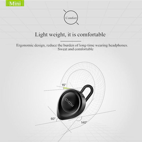 Wireless Bluetooth Earphone With Mic 10M Range Earbuds