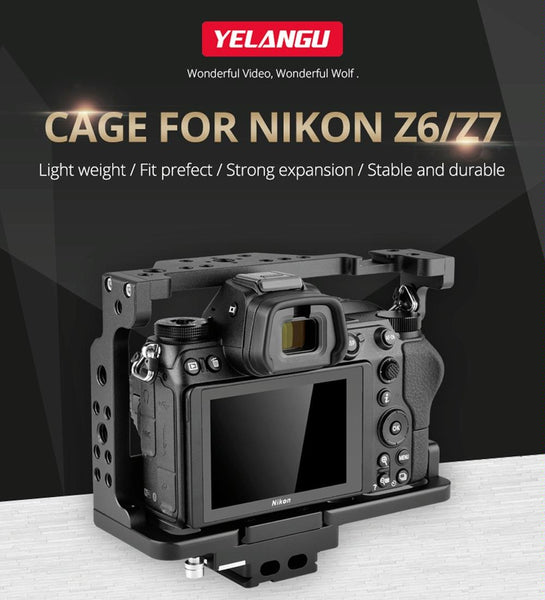 Video Camera Cage Stabilizer For Nikon Z6 And Z7 Cameras In Black Stabilizers