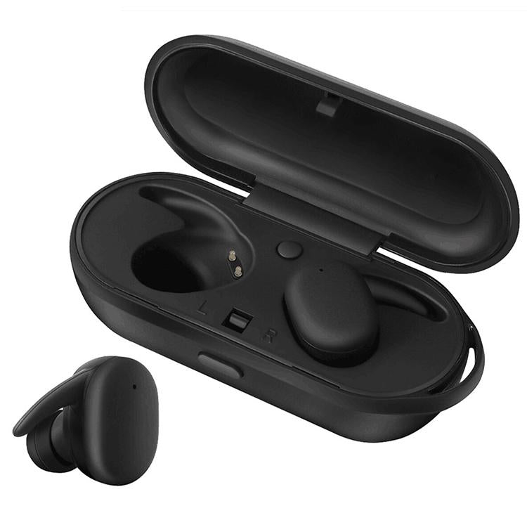 Waterproof Wireless Bluetooth Earphones With Magnetic Charging Box 300Mah Black Earbuds
