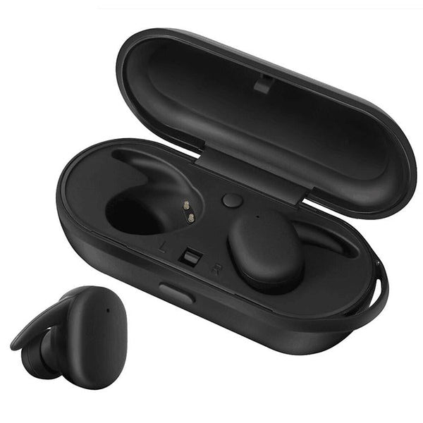 Waterproof Wireless Bluetooth Earphones With Magnetic Charging Box 300Mah Black Earbuds