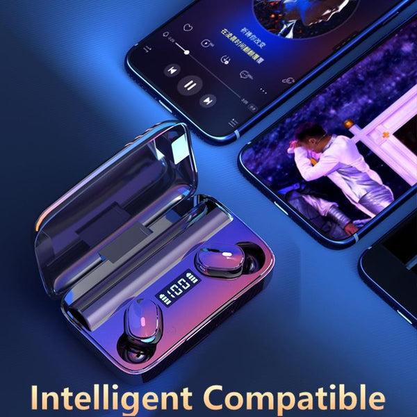 Wireless With Noise Cancellation & Magnetic Charging Led Display Earbuds