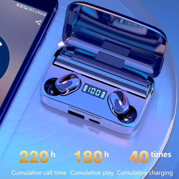 Wireless With Noise Cancellation & Magnetic Charging Led Display Earbuds