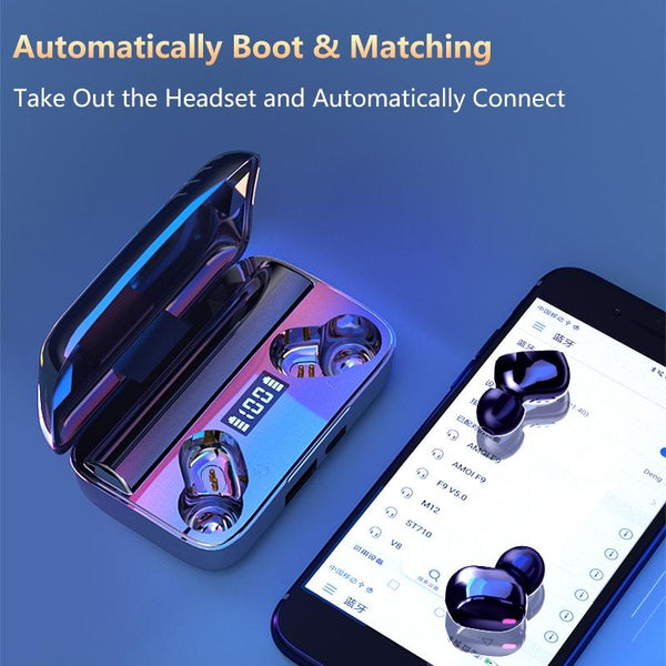 Wireless With Noise Cancellation & Magnetic Charging Led Display Earbuds