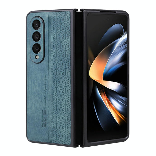 Embossed 3S Skin Texture Phone Case Sleek Design For Samsung Galaxy Z Fold4 5G Dark Green Other Mobile Accessories