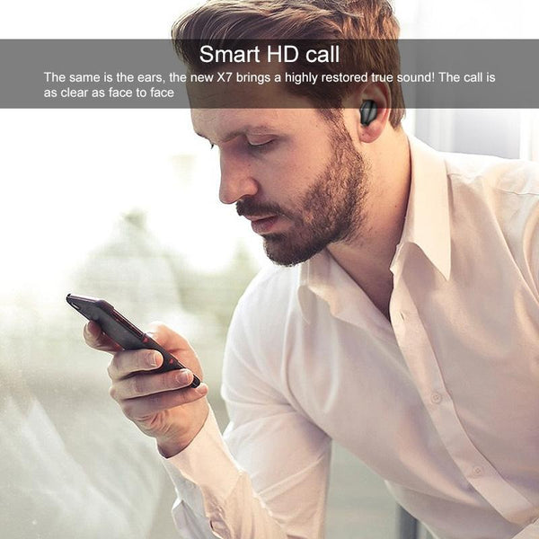 Wireless Stereo Bluetooth Headset With Charging Case And Digital Display X7 Tws V5.0 Black Earbuds