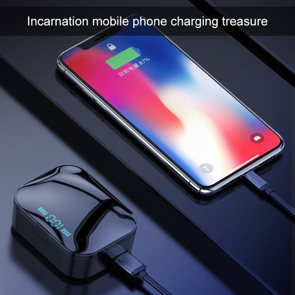 Wireless Stereo Bluetooth Headset With Charging Case And Digital Display X7 Tws V5.0 Black Earbuds