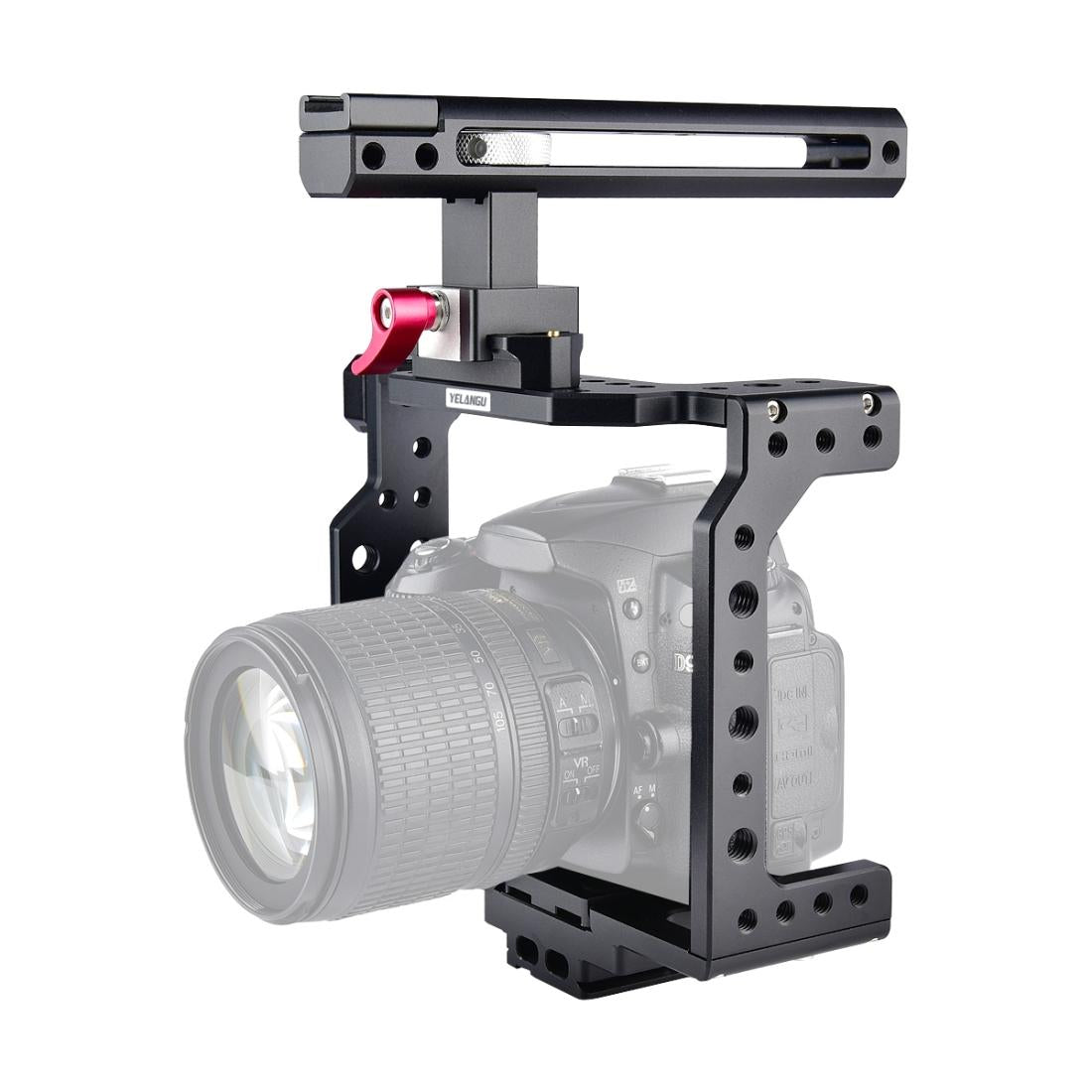 Video Camera Cage Stabilizer Black Handle For Audio And Equipment Stabilizers