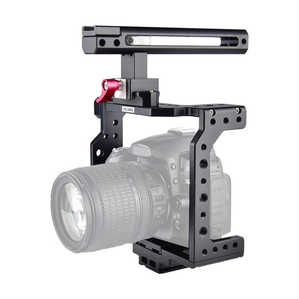 Video Camera Cage Stabilizer Black Handle For Audio And Equipment Stabilizers