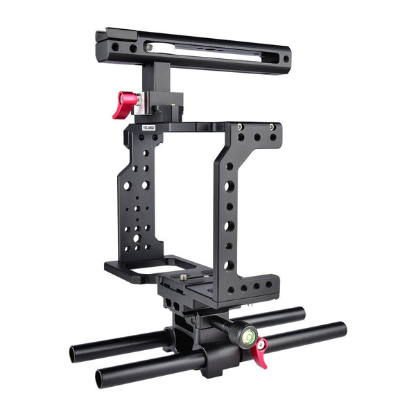 Video Camera Cage Stabilizer Black Handle For Audio And Equipment Stabilizers