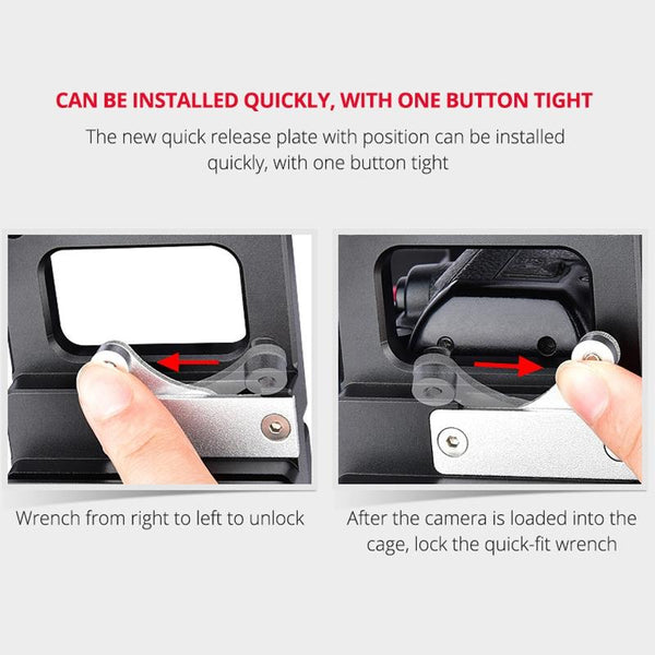 Video Camera Cage Stabilizer Black Handle For Audio And Equipment Stabilizers