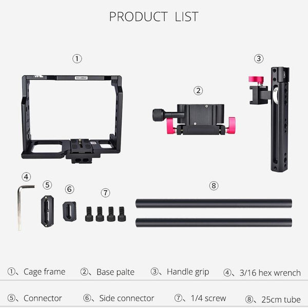 Video Camera Cage Stabilizer Black Handle For Audio And Equipment Stabilizers