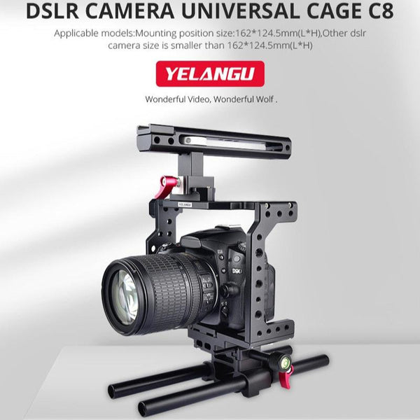 Video Camera Cage Stabilizer Black Handle For Audio And Equipment Stabilizers