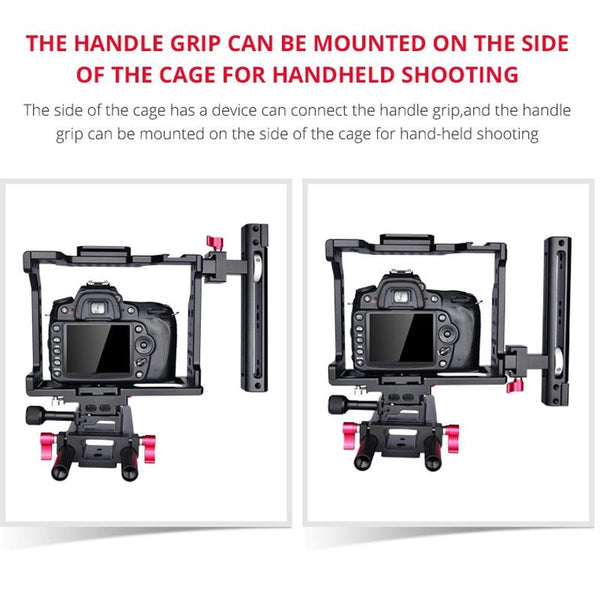 Video Camera Cage Stabilizer Black Handle For Audio And Equipment Stabilizers