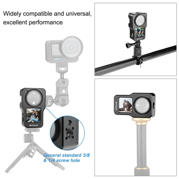 Aluminum Cage For Dji Action 2 Cnc Alloy_Black Camera Cases Bags & Covers